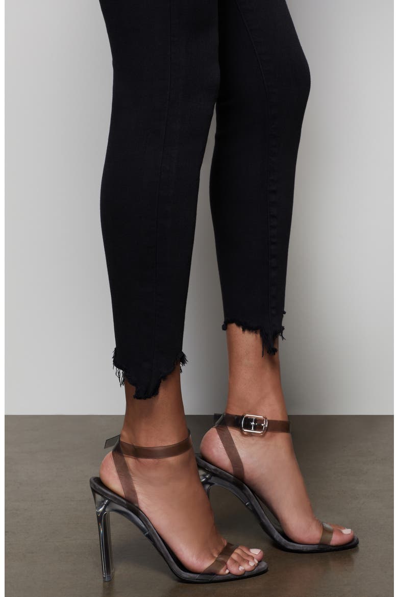 Good Waist Crop Chewed Hem Skinny Jeans, Alternate, color, BLACK
