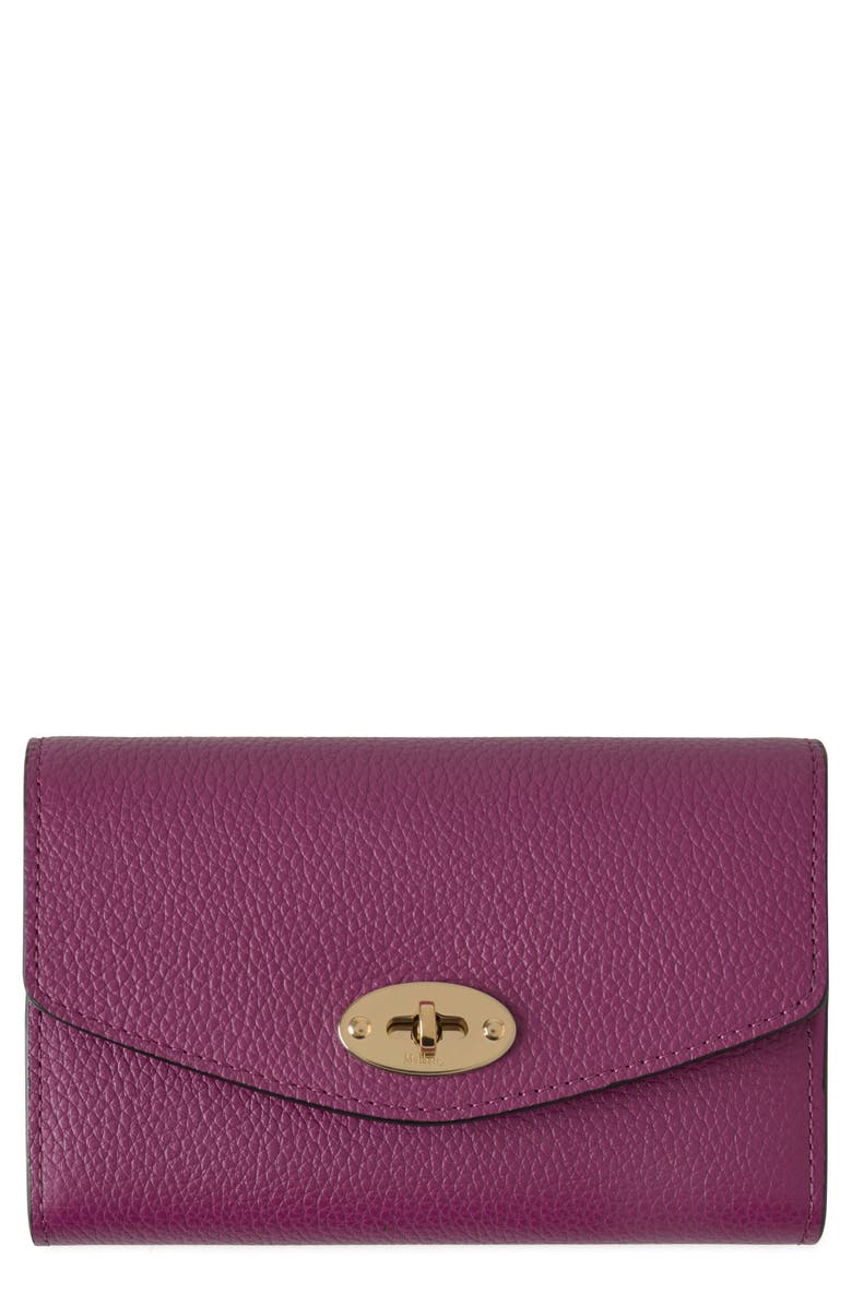 Mulberry Medium Darley Leather Wallet, Main, color, Orchid Bloom