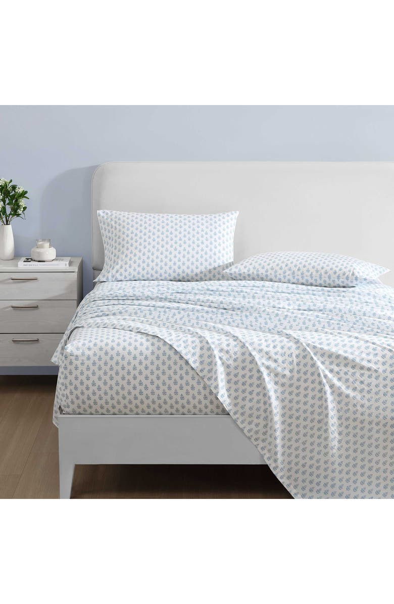 Laura Ashley Francesca 4-Piece Cotton Sheet Set, Alternate, color, Blue