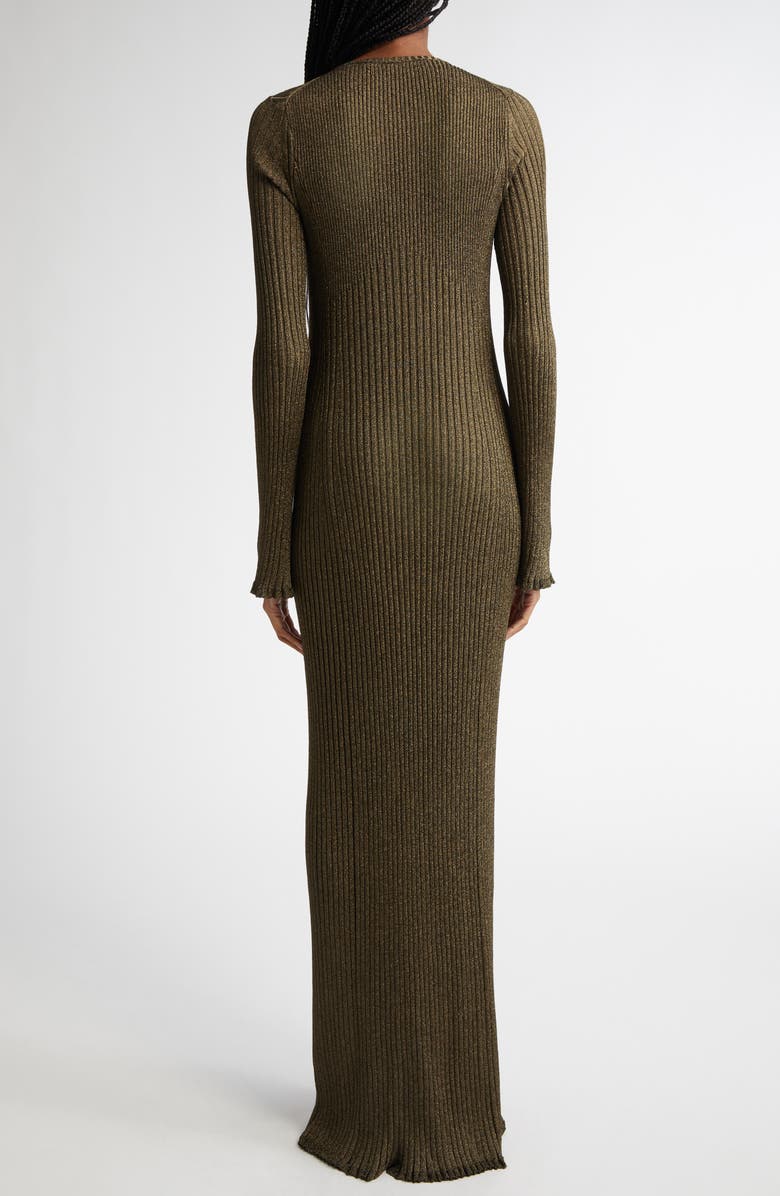 Proenza Schouler Joni Long Sleeve Metallic Rib Sweater Dress, Alternate, color, 