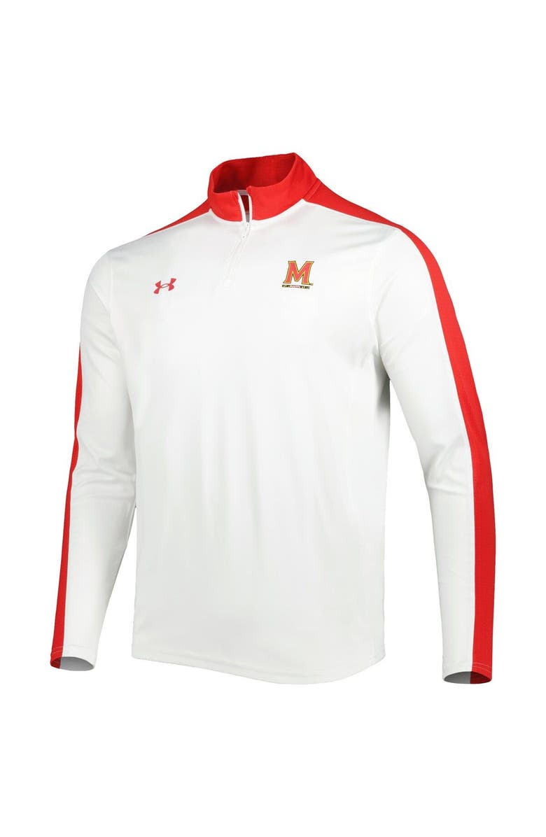 Under Armour Men's Under Armour White Maryland Terrapins Lightweight Mock Neck Performance Quarter-Zip Jacket, Alternate, color, White
