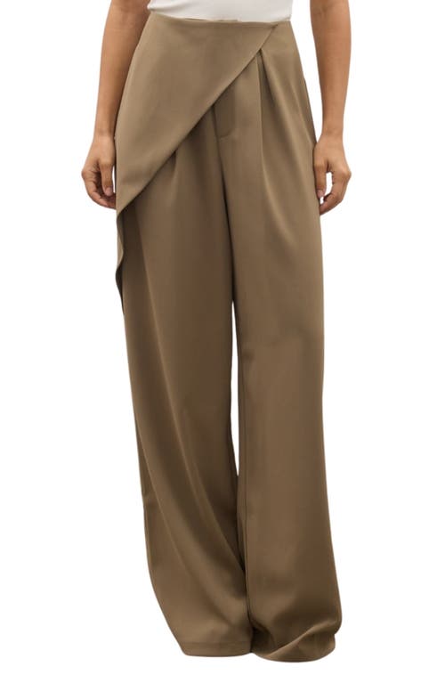 Bayse Rue Wrap Wide Leg Pants in Dune at Nordstrom, Size Large