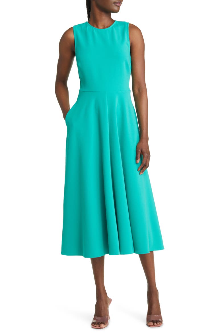 Cross Back Cutout Dress, Main, color, GREEN ENAMEL
