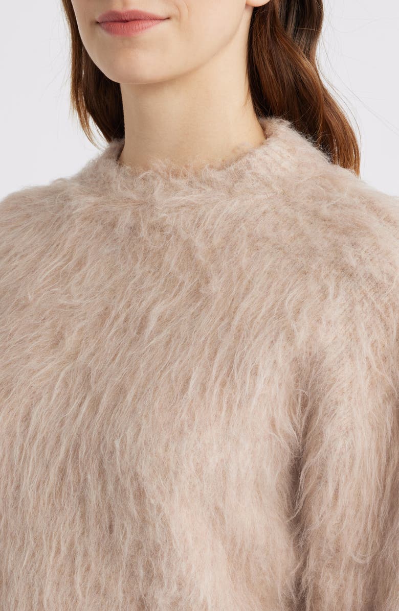 MANGO Brushed Mock Neck Sweater, Alternate, color, Light/ Pastel Grey