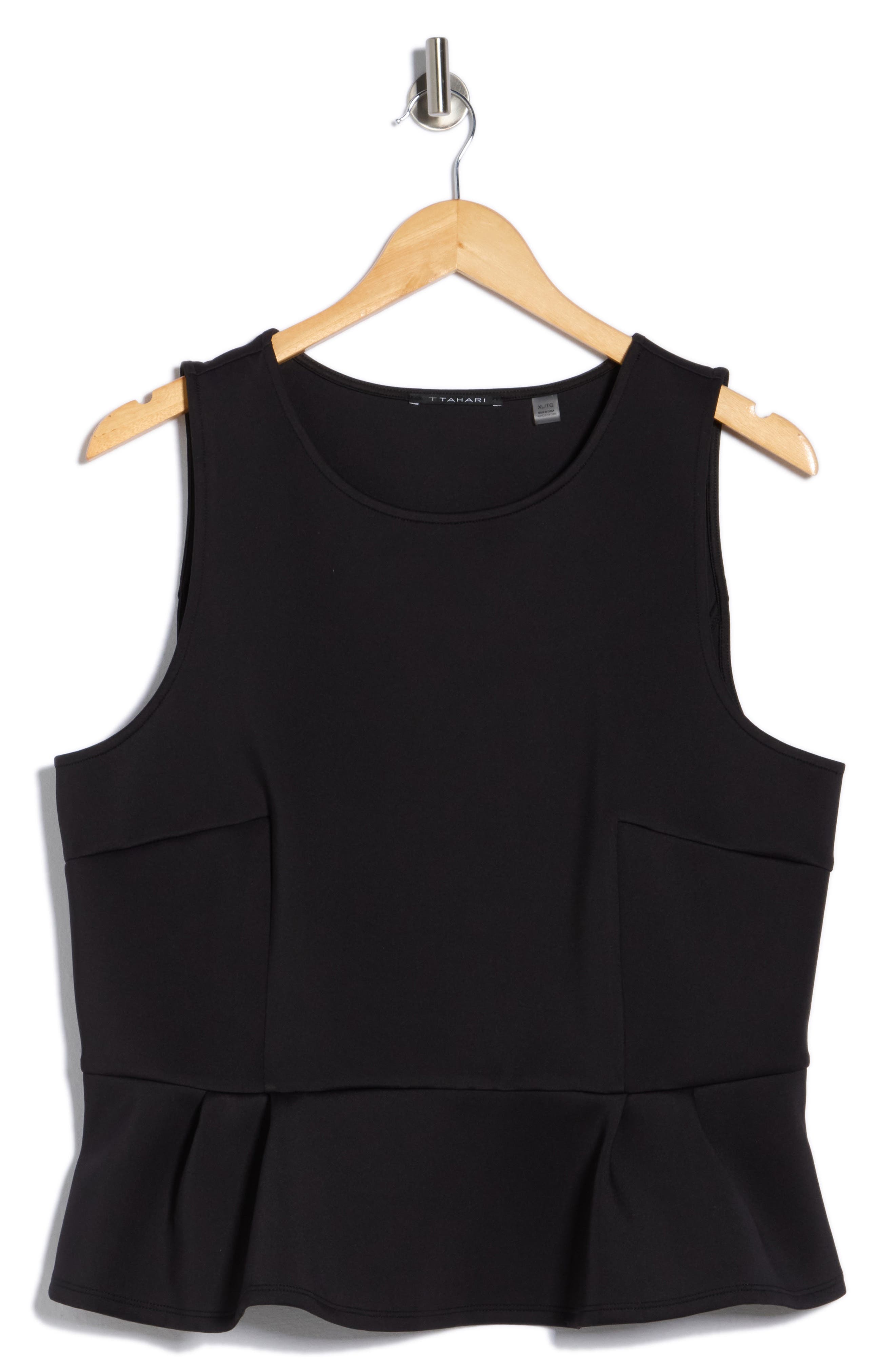T Tahari Sleeveless Scuba Peplum Top