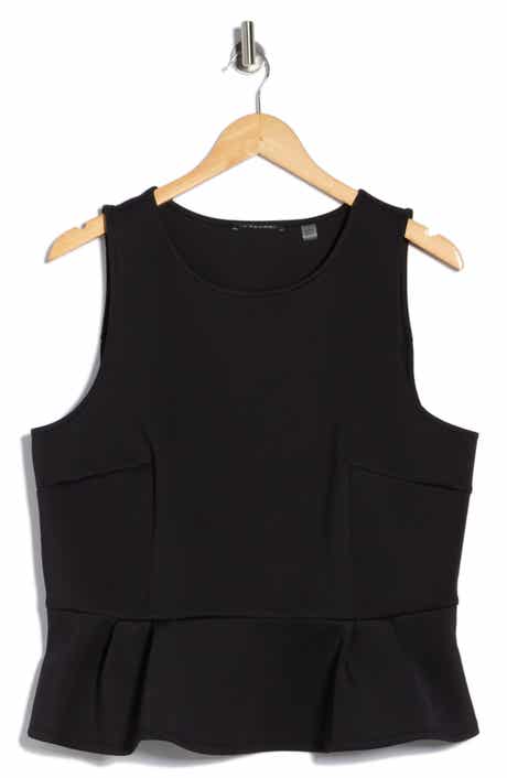 T Tahari Sleeveless Scuba Peplum Top