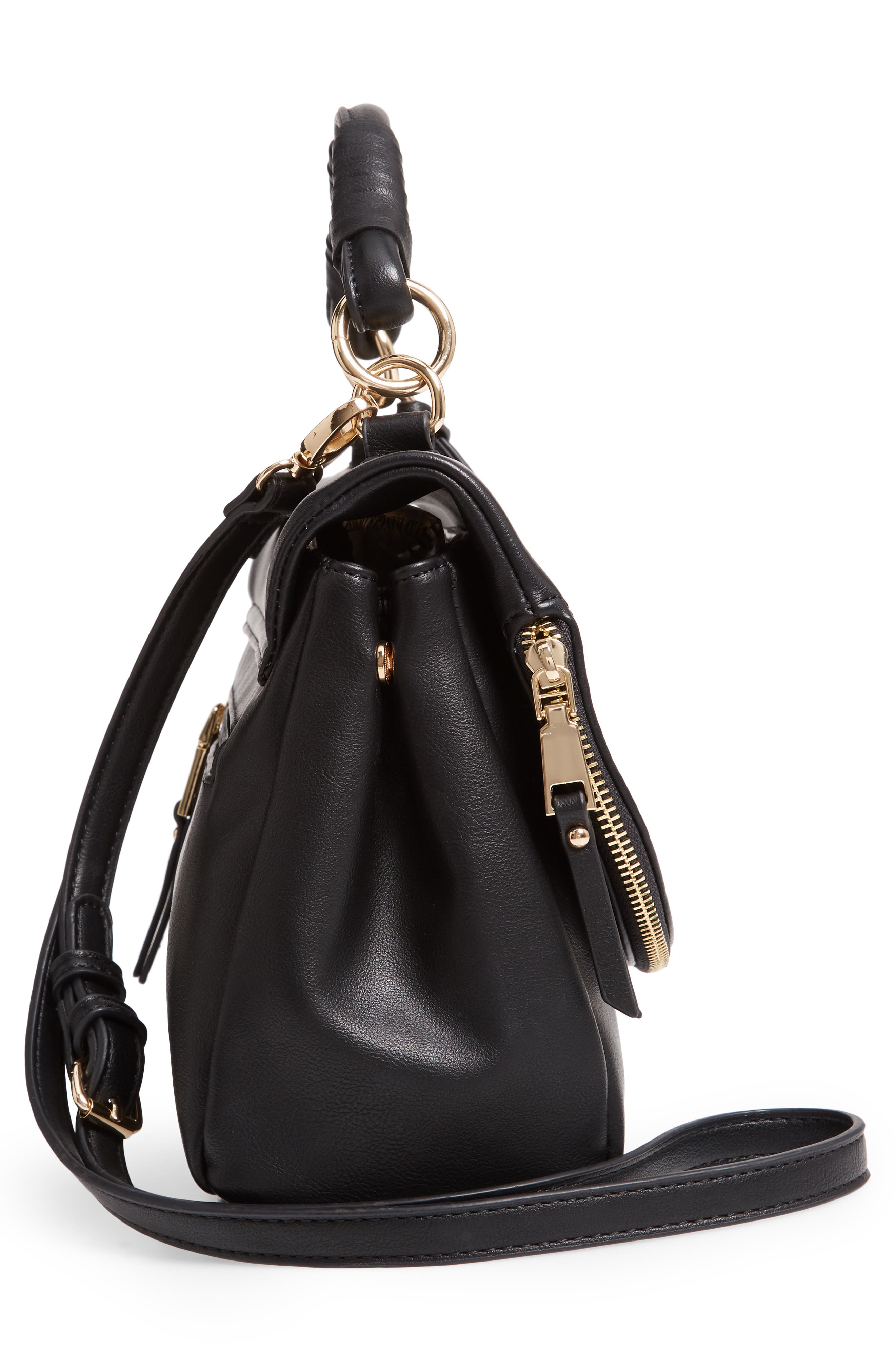 Rubie Faux Leather Crossbody Bag, Alternate, color, BLACK