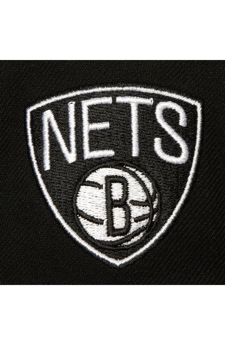 Mitchell & Ness Men's Mitchell & Ness White/Black Brooklyn Nets Retro Sport Color Block Script Snapback Hat, Alternate, color, White