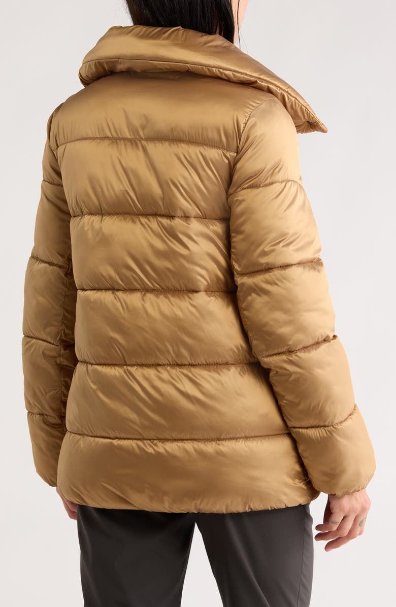 BCBGeneration Water Resistant Snap Front Puffer Jacket, Alternate, color, Lux Gold