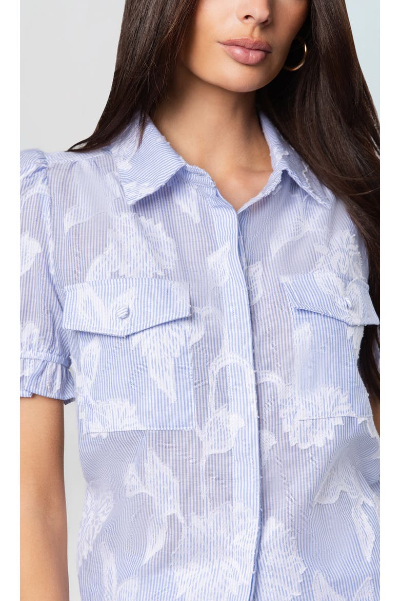 Mina Floral Stripe Top, Alternate, color, Light Blue/White