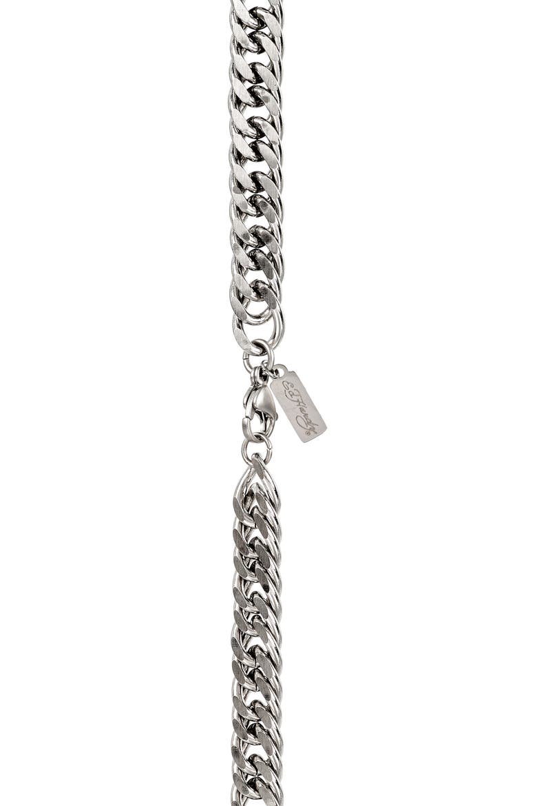 Men's Stainless Steel Curb Chain Necklace, Alternate, color, SILVER