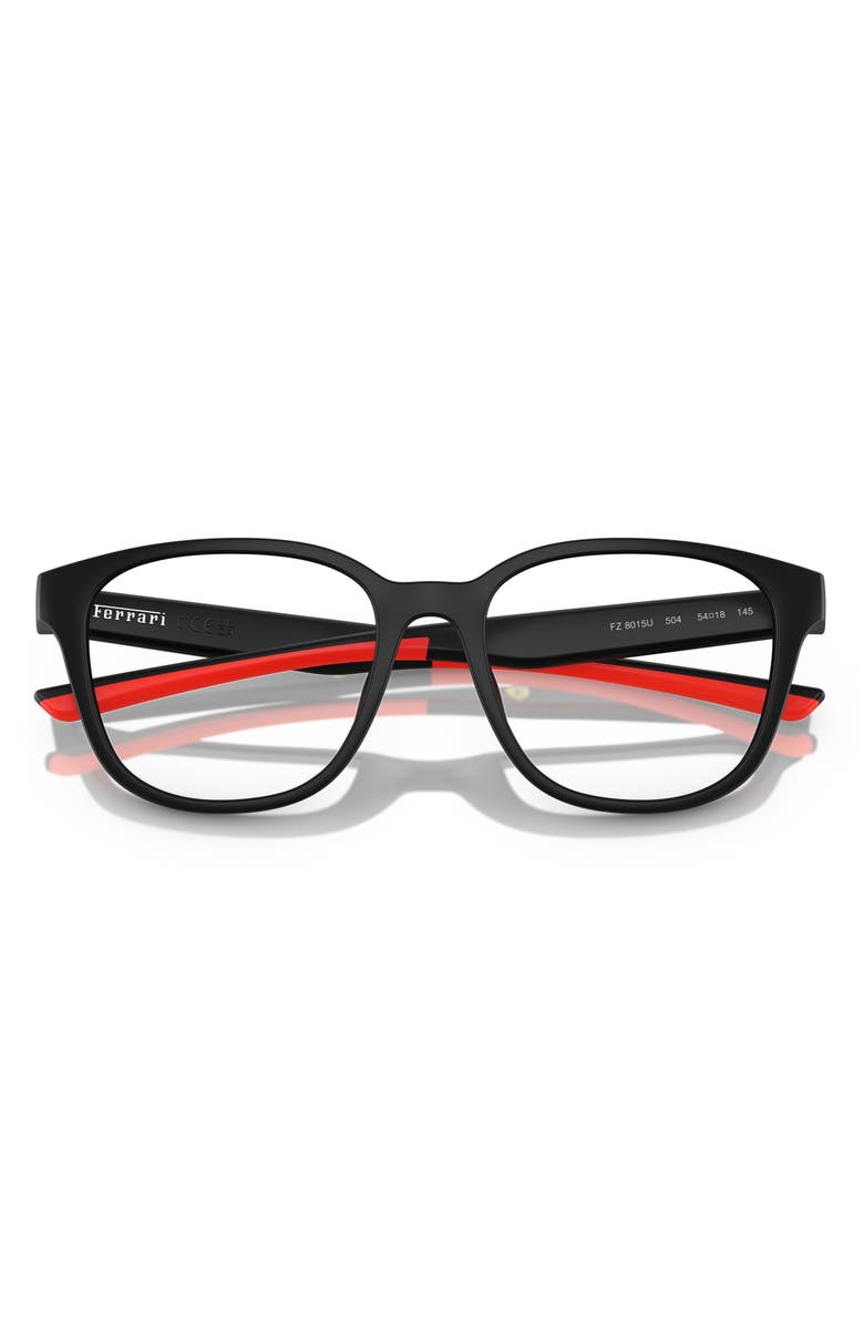 Scuderia Ferrari 54mm Round Optical Glasses, Alternate, color, Matte Black