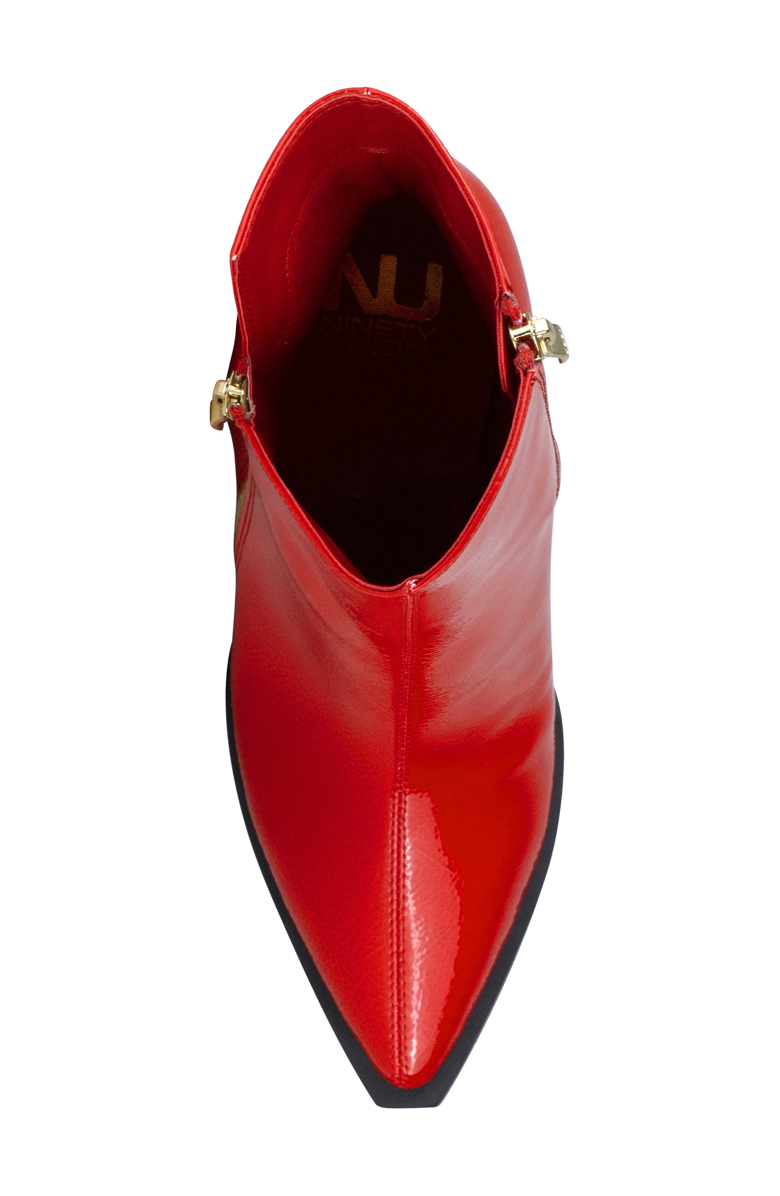 Galaxy Pointed Toe Wedge Boot, Alternate, color, RED