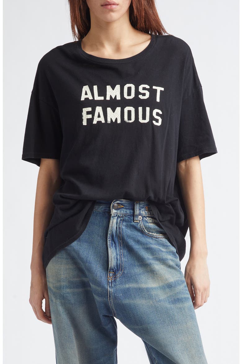 Relaxed Almost Famous Cotton & Cashmere Graphic T-Shirt, Main, color, BLACK