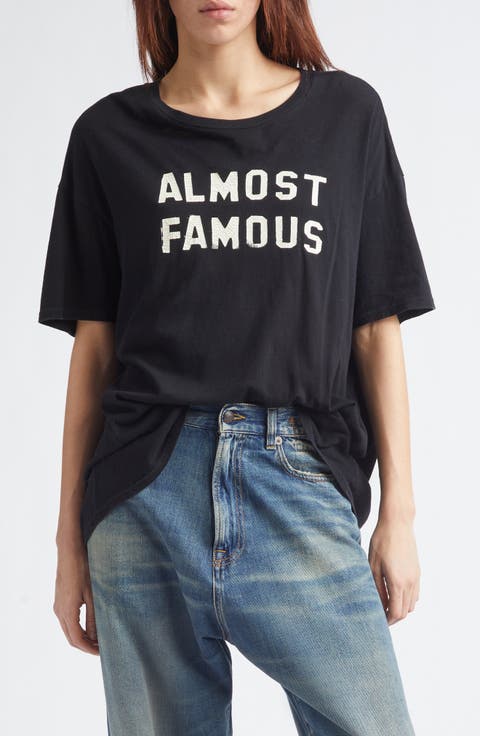 Relaxed Almost Famous Cotton & Cashmere Graphic T-Shirt
