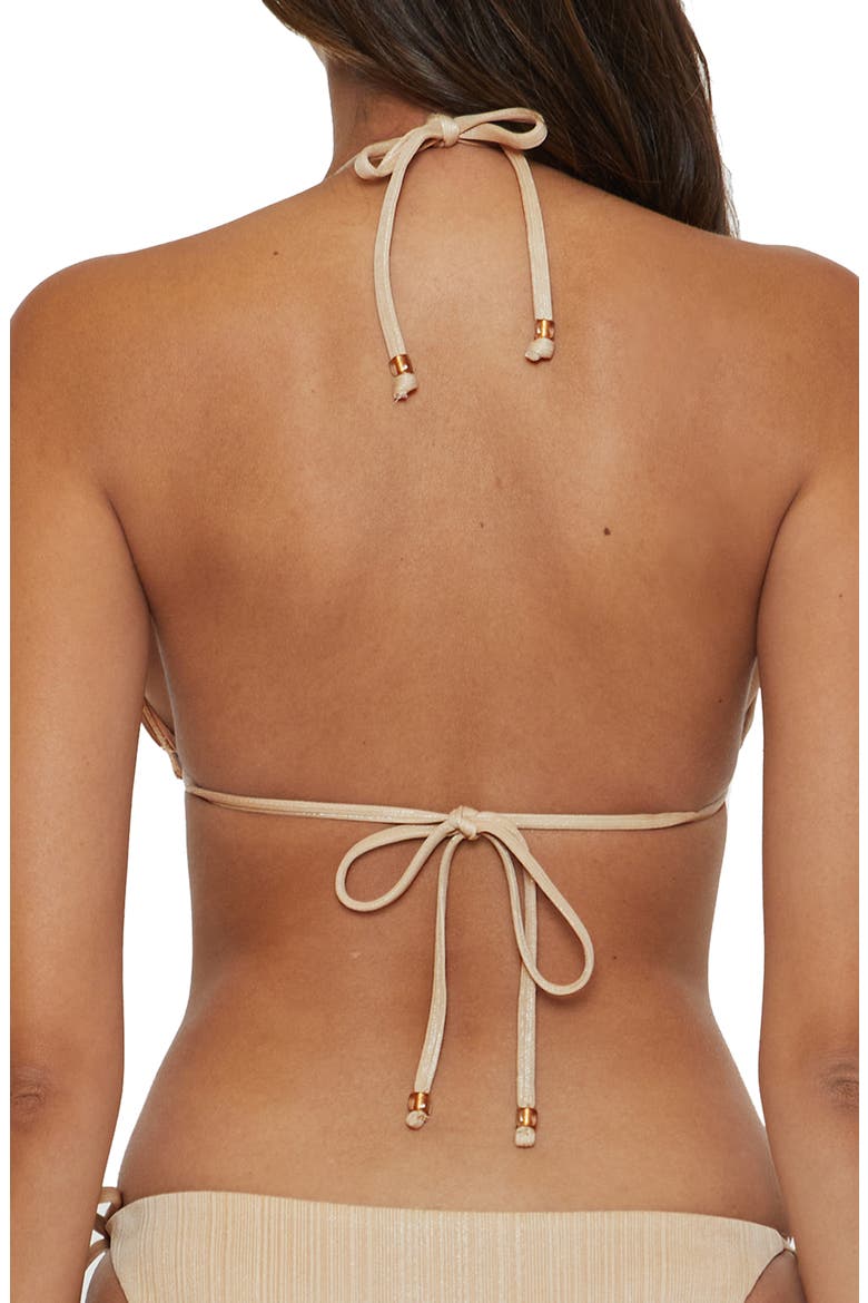 Origami Triangle Bikini Top, Alternate, color, TAUPE