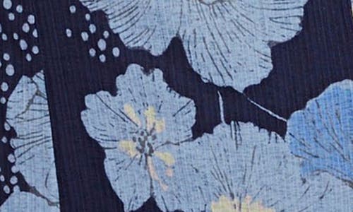 Free People Calla Floral Long Sleeve Knit Midi Dress In Blue