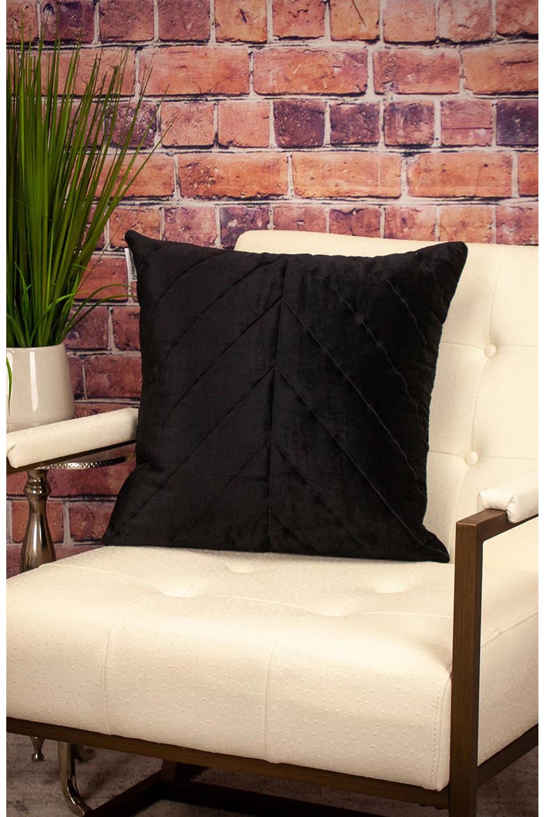 Tobyn Quilted Pillow, Alternate, color, BLACK