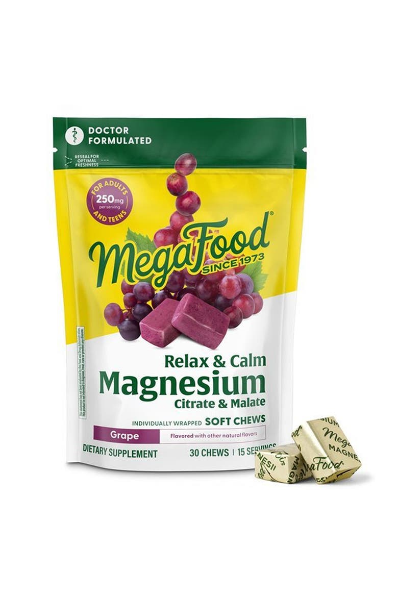 Relax & Calm Magnesium Complex with Magnesium Citrate & Malate, Doctor Formulated, Vegetarian, 30 Grape Soft Chews, Main, color, None