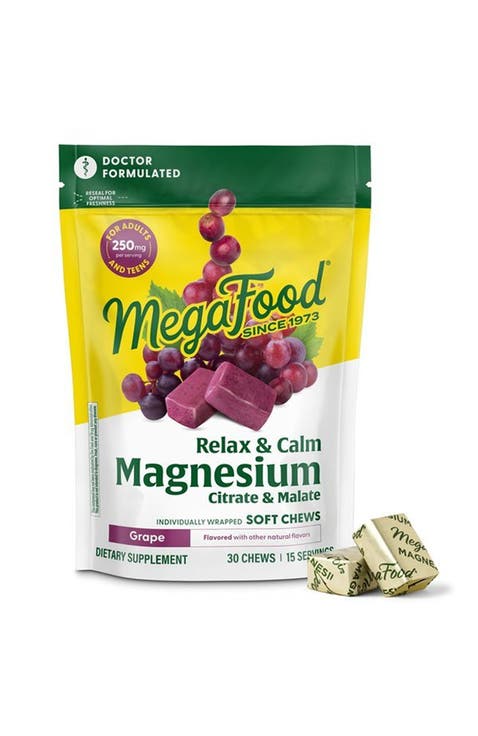 Relax & Calm Magnesium Complex with Magnesium Citrate & Malate, Doctor Formulated, Vegetarian, 30 Grape Soft Chews