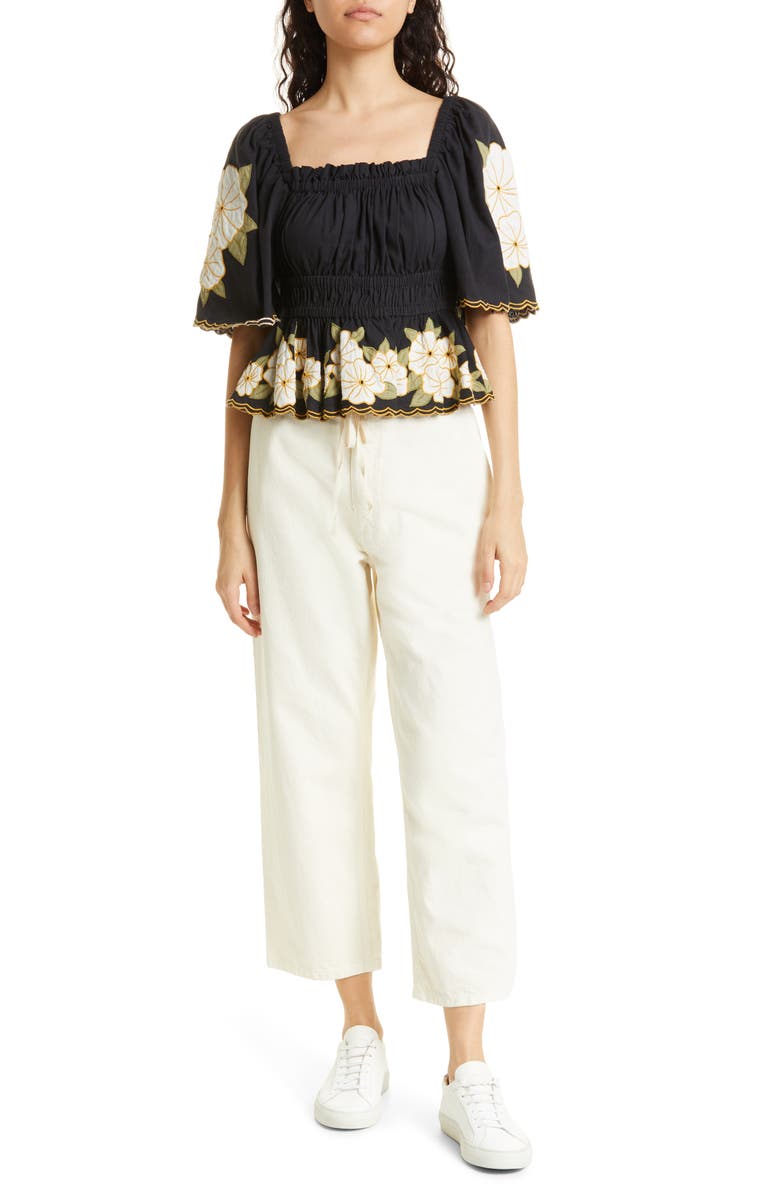 THE GREAT. The Wanderlust Smocked Top, Alternate, color,