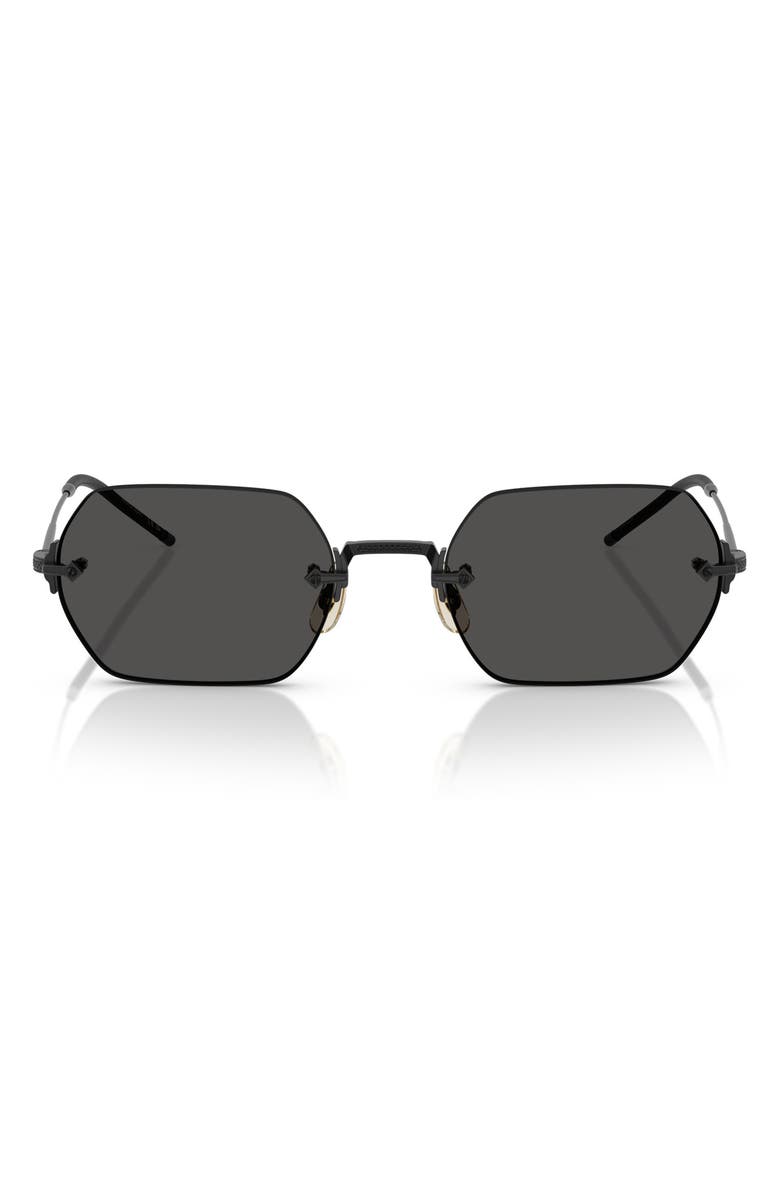 Oliver Peoples 52mm Irregular Sunglasses, Main, color, Matte Black/ Grey