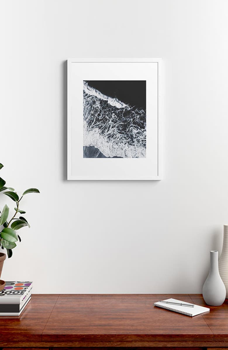 Deny Designs Sea Lace Framed Wall Art, Alternate, color, Black