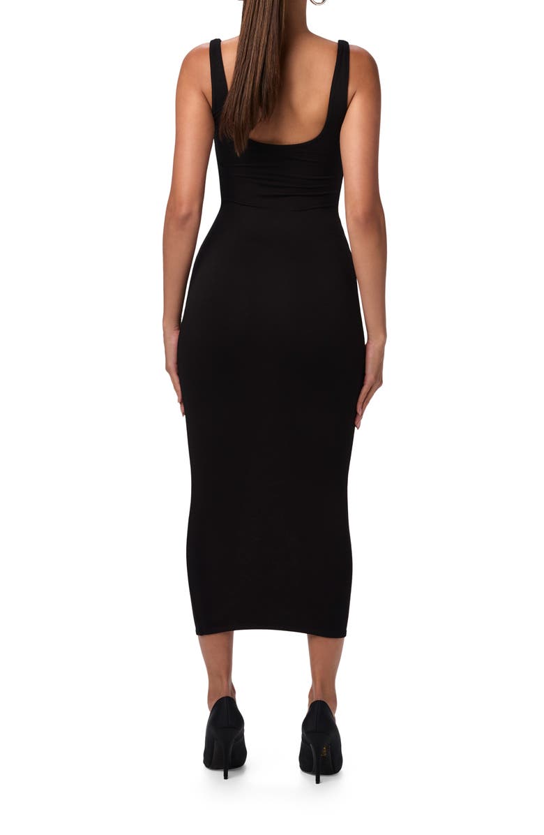 Naked Wardrobe NW Sculpt Tank Midi Dress, Alternate, color, Black