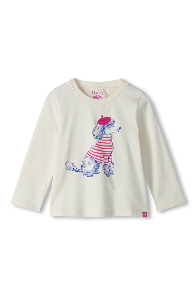 Kids' Posh Poodle Cotton Graphic T-Shirt, Main, color, NATURAL