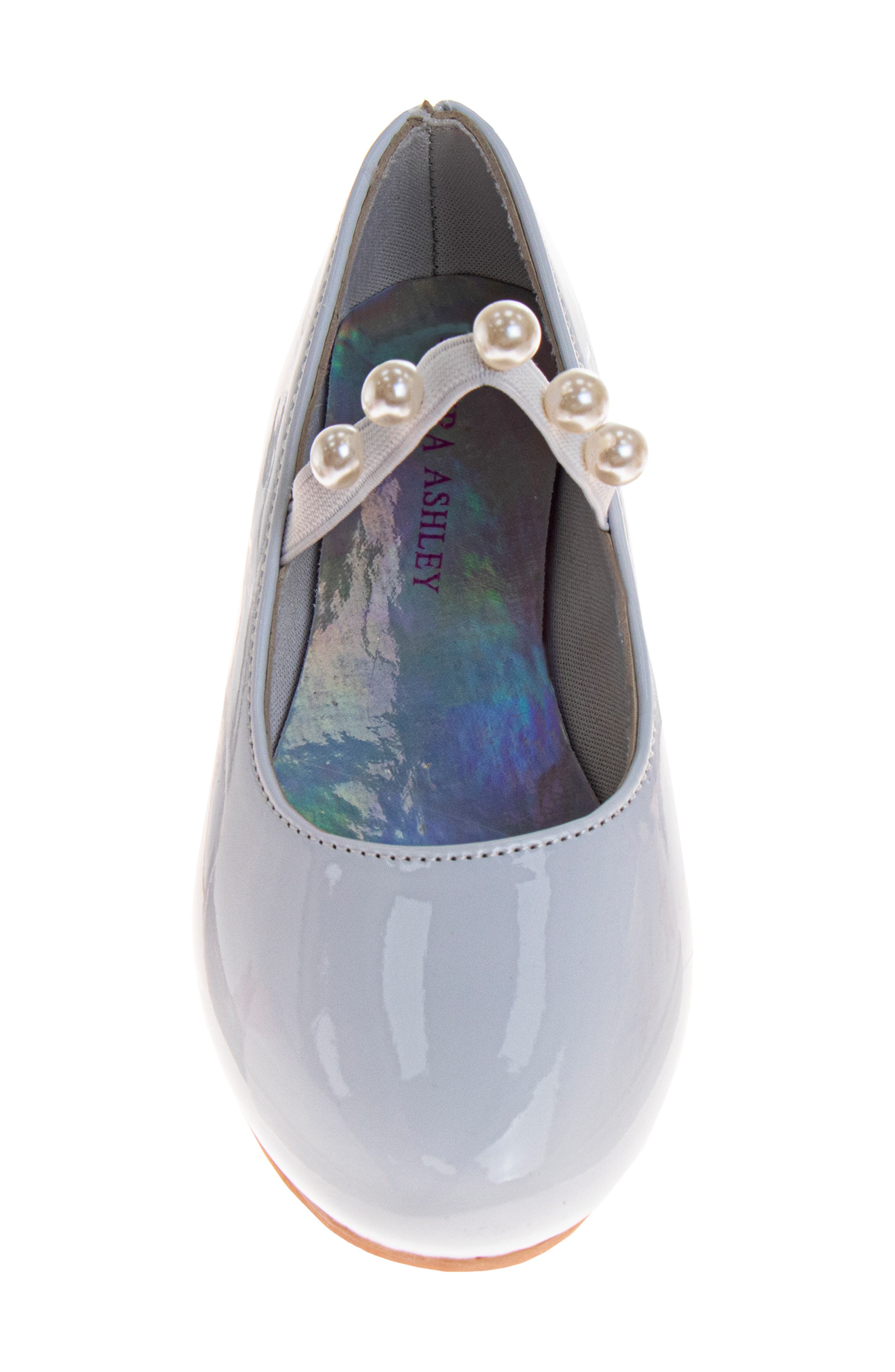 Laura Ashley Kids' Faux Pearl Flat, Alternate, color, White Patent