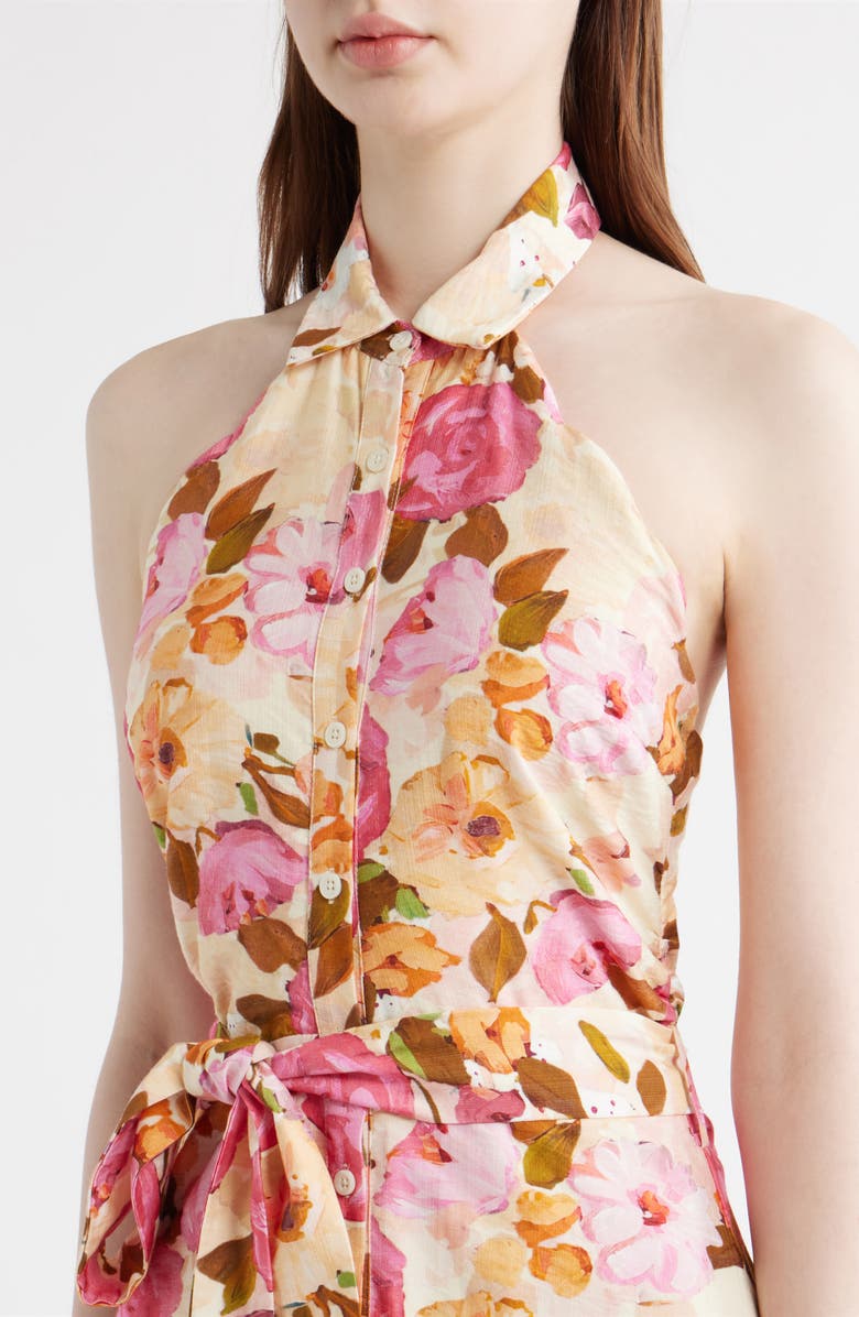 En Saison Bown Floral Halter Neck Dress, Alternate, color, Ivory Red Multi