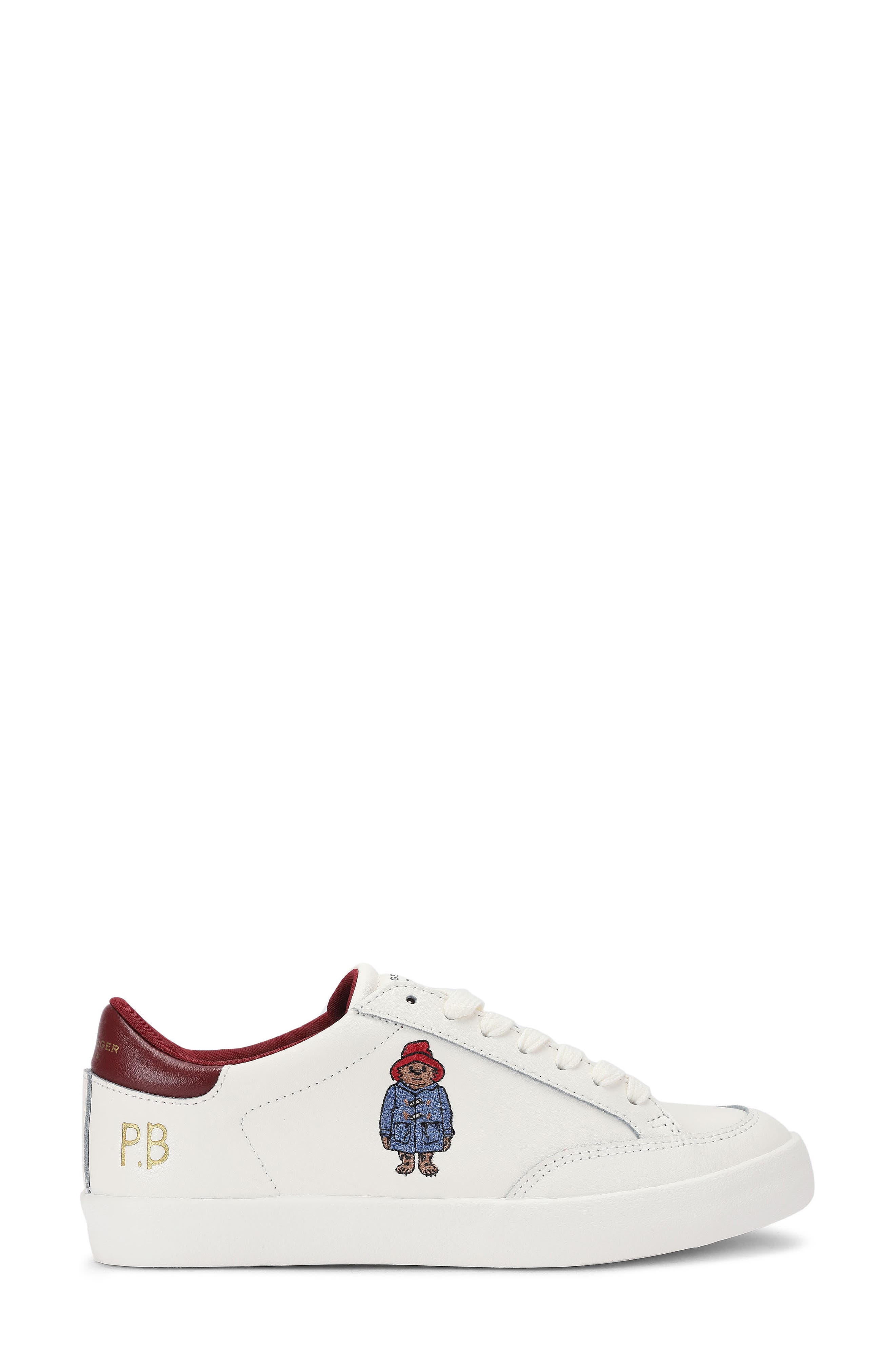 Paddington Bear London Leather Sneaker, Main, color, WHITE