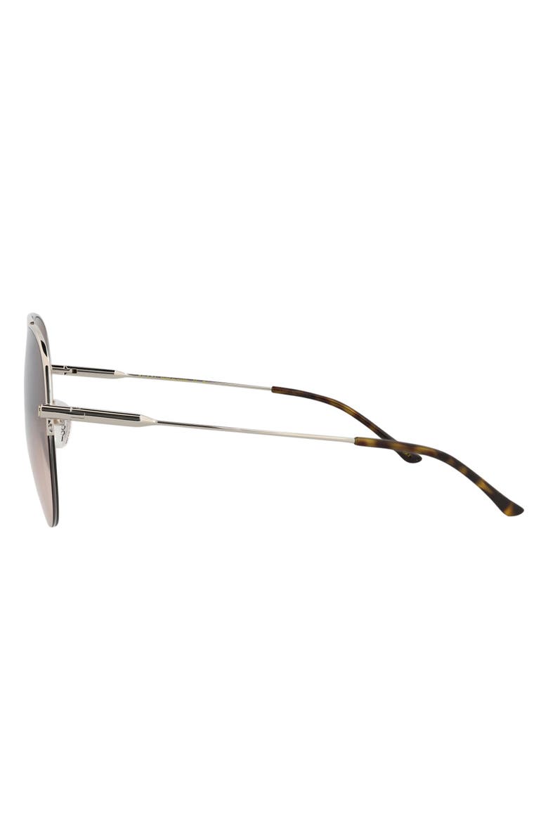 Gucci 61mm Aviator Sunglasses, Alternate, color, Silver Silver Brown