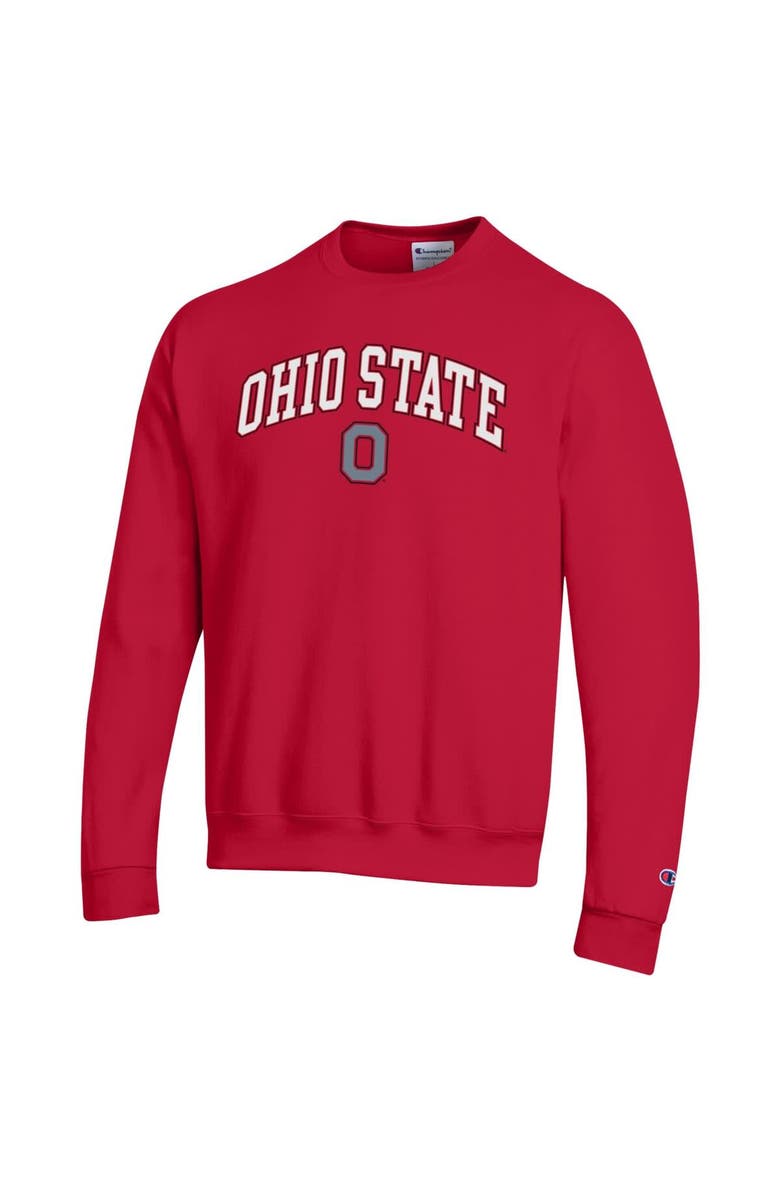Champion Men's Champion  Scarlet Ohio State Buckeyes Arch Over Logo Pullover Sweatshirt, Alternate, color, Scarlet