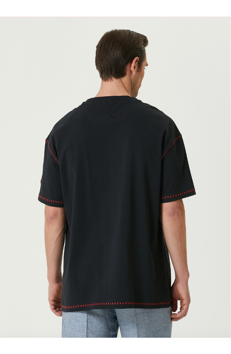 PCFG Pure Cotton Free Heaven Crochet Men T-Shirt, Alternate, color, Black