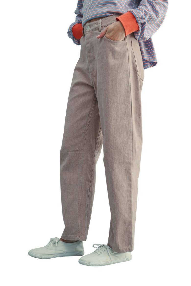 High Waist Barrel Leg Jeans, Alternate, color, ROSE
