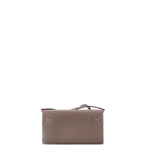 Pre-owned Hermes Hermes Kelly To Go Wallet Evercolor In Brown
