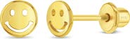 In Season Jewelry Smiling Face Plated Earrings