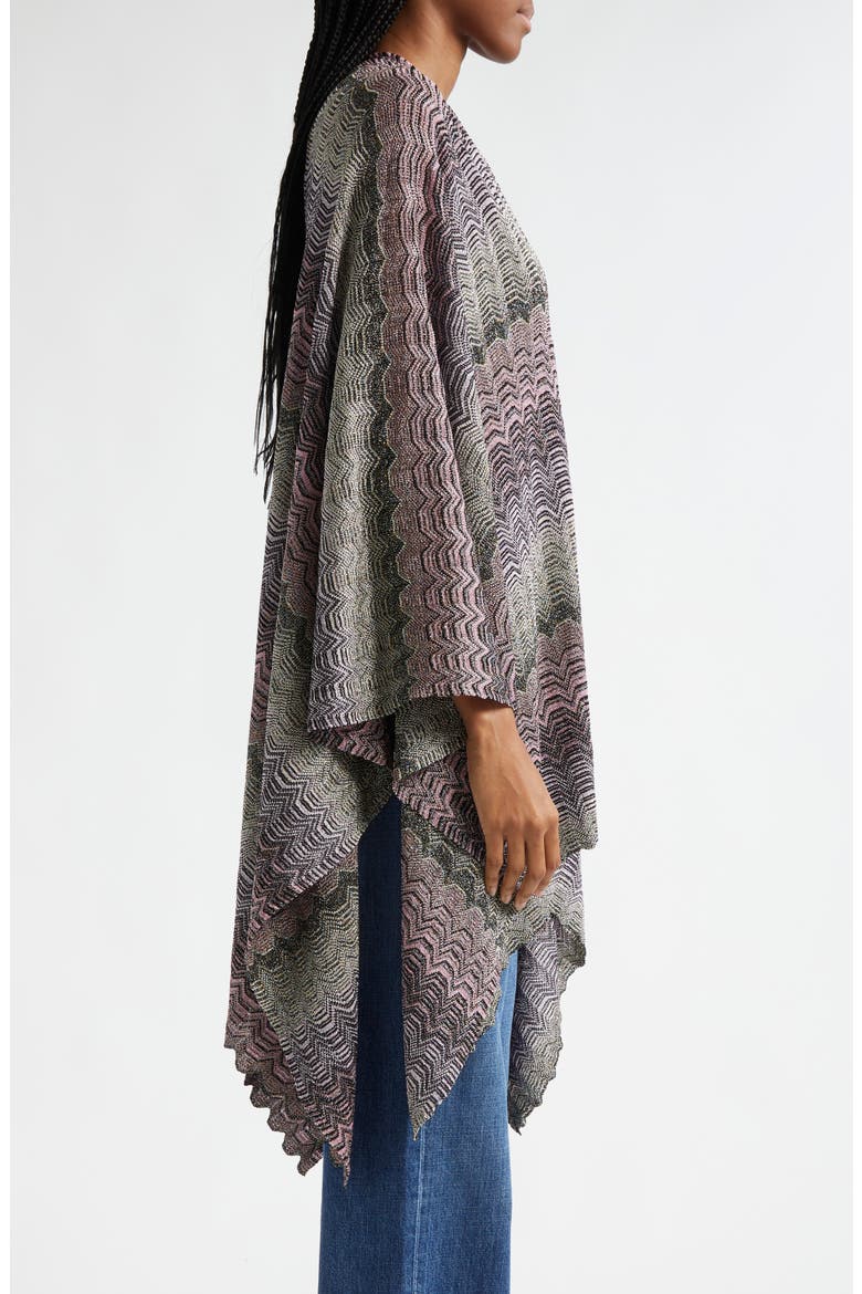 Metallic Stripe Knit Cape, Alternate, color, GREY MULTI VAR 0001
