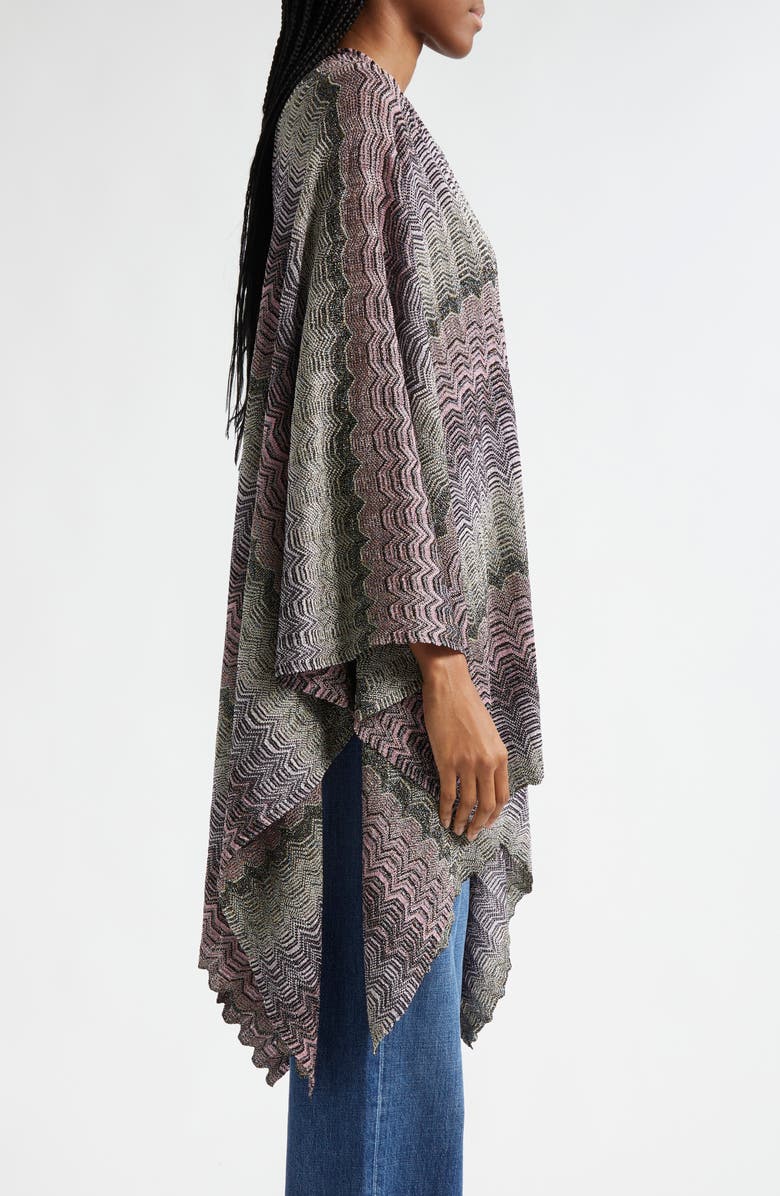 Missoni Metallic Stripe Knit Cape, Alternate, color, 