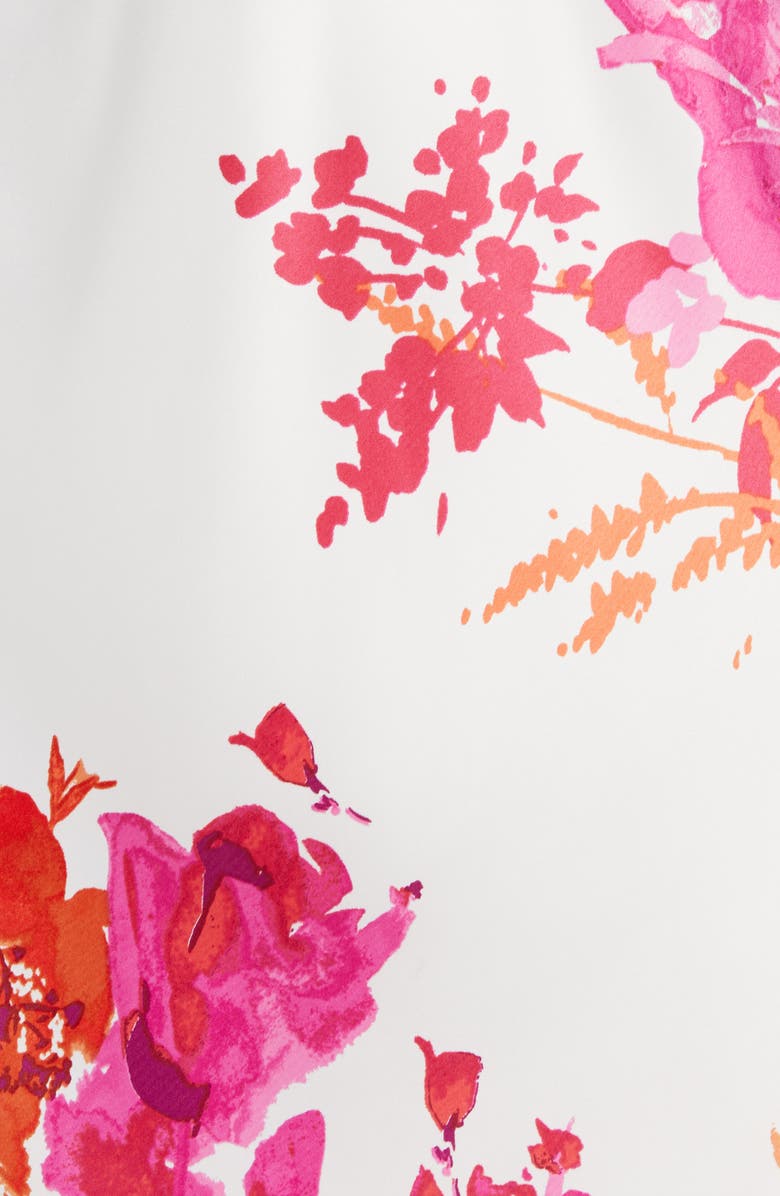 Natori Bloom Floral Satin Chemise, Alternate, color, Alabaster Multi