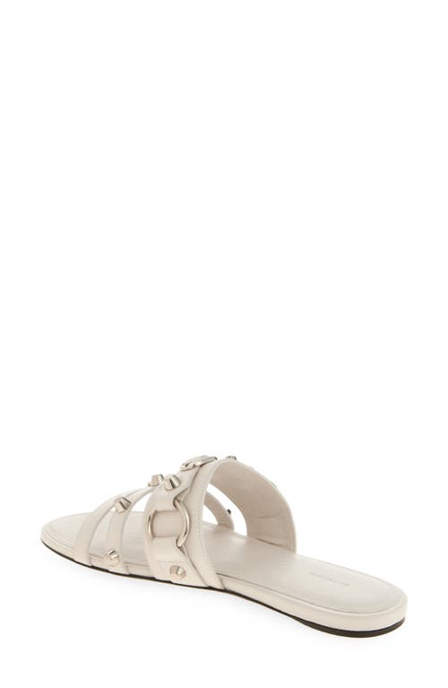 Balenciaga City Studded-strap Slide Sandals In White/silver