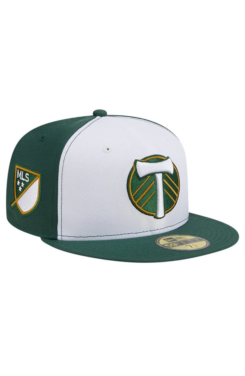 New Era Men's New Era White/Green Portland Timbers 2024 Kick Off Collection 59FIFTY Fitted Hat, Alternate, color, 