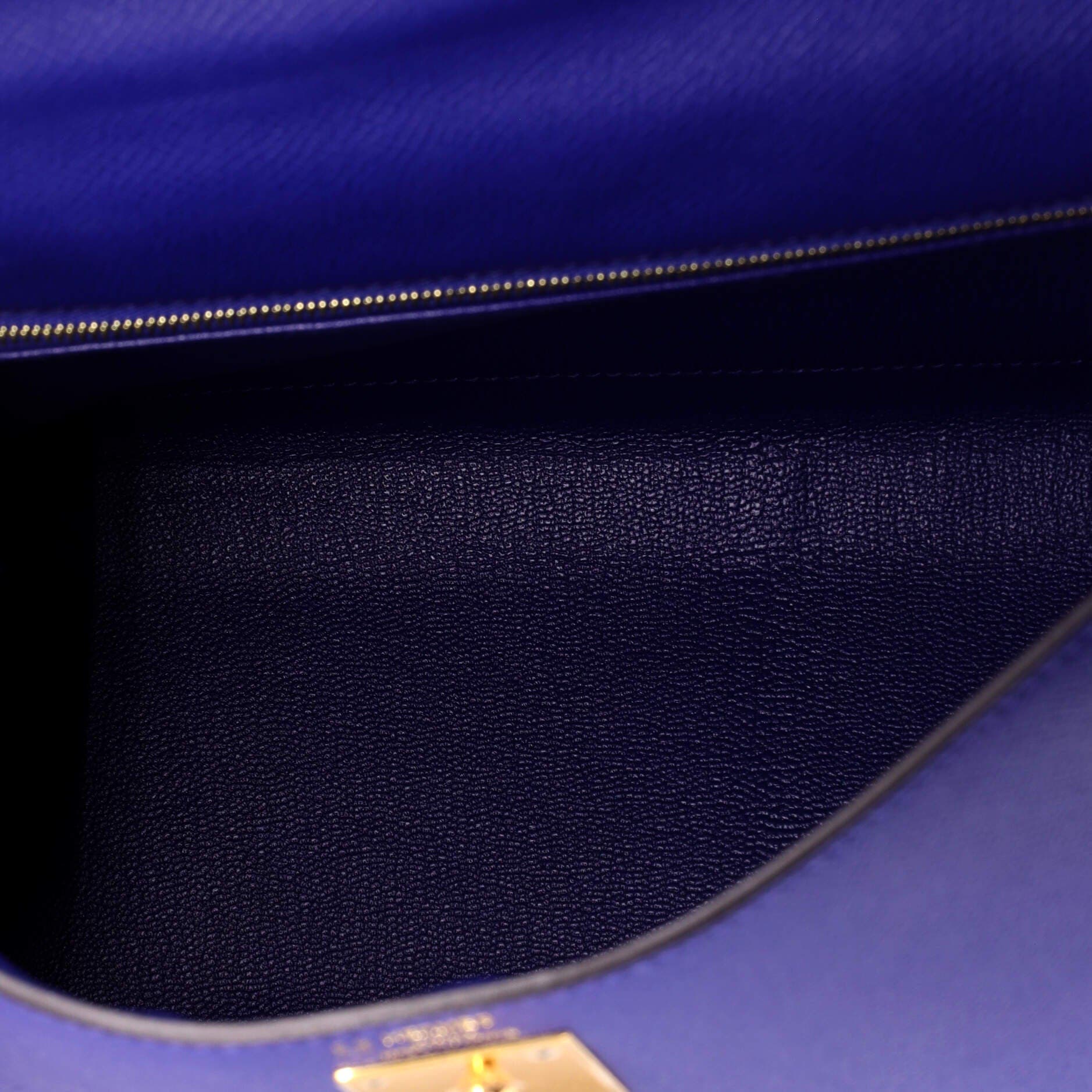 Pre-Owned Hermes Kelly Handbag Bicolor Epsom with Gold Hardware 28, Alternate, color, Bicolor - Bleu Electrique/Nata