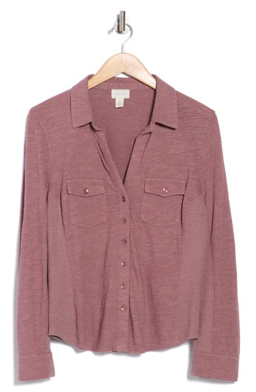 Caslon ® Roll Tab Knit Shirt In Purple