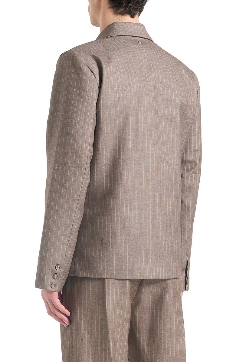 Manière De Voir Didier Double Breasted Pinstripe Suit Jacket, Alternate, color, Taupe