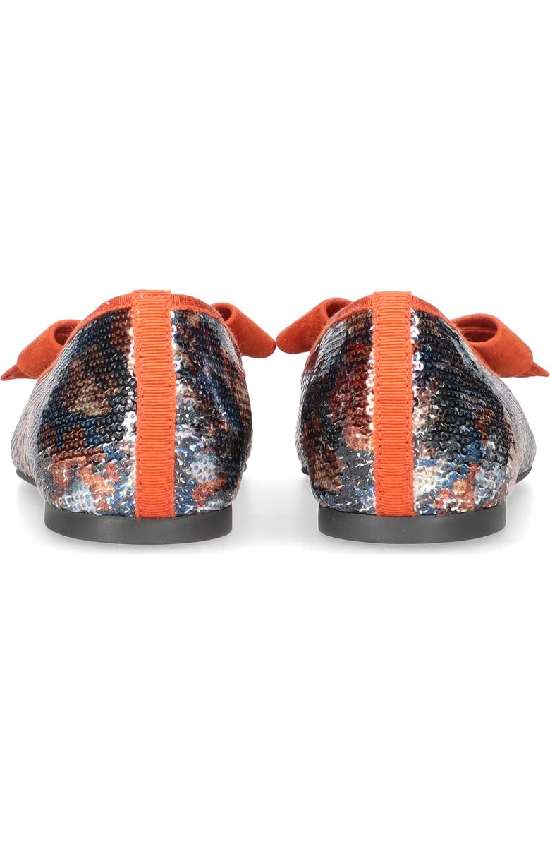 Pretty Ballerinas Pointed Toe Bow Loafer, Alternate, color, Orange And Blue