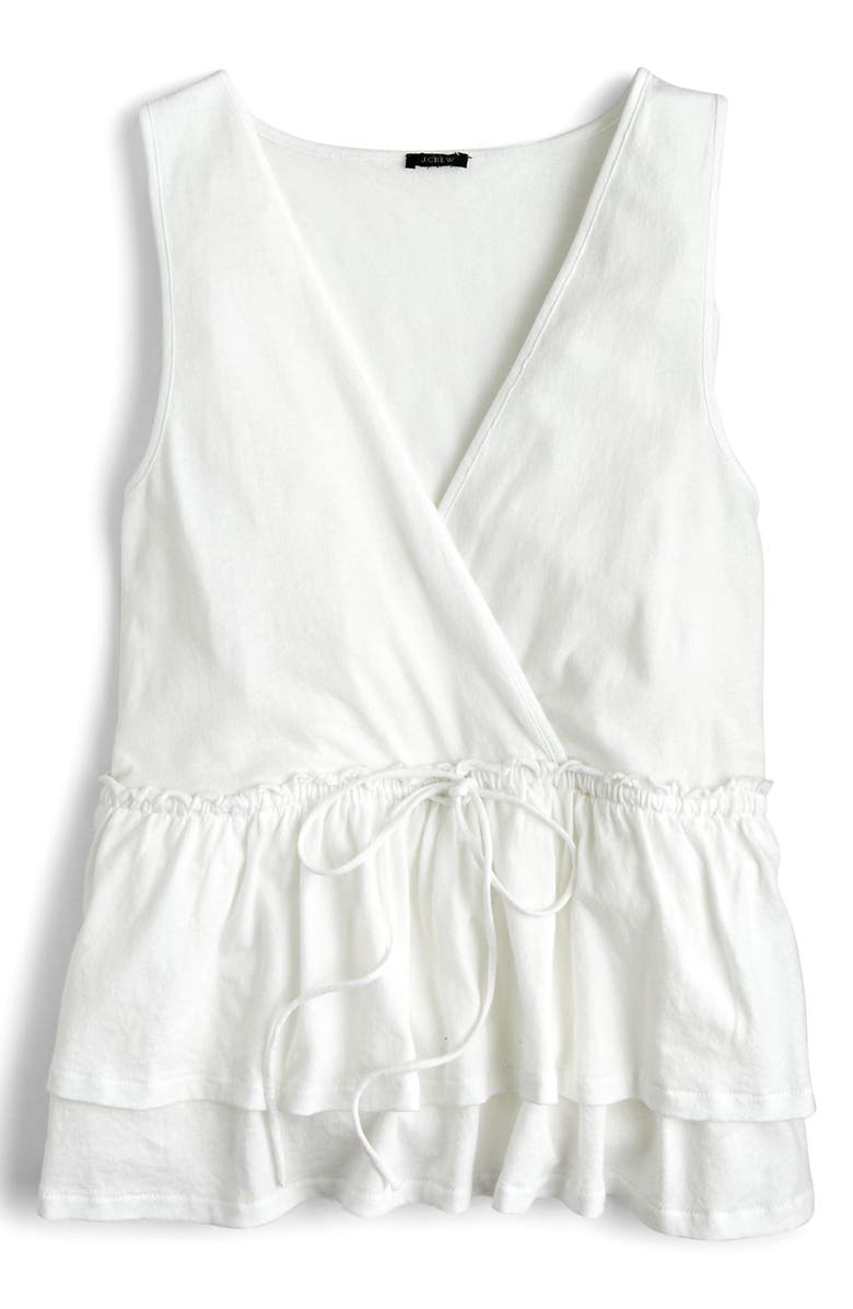 J.Crew Tie Waist Tiered Ruffle Tank Top, Alternate, color, 