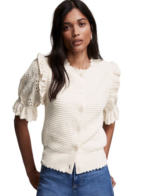 Woven Sleeve Cardigan