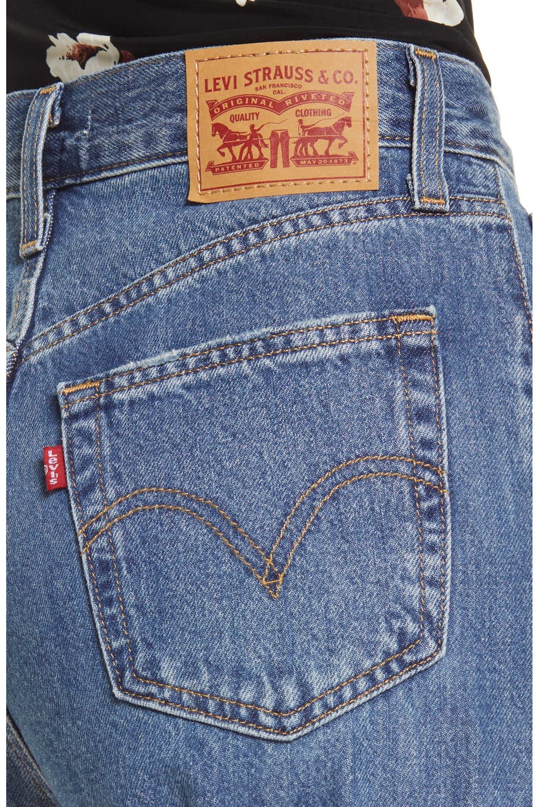 LEVIS High Waist Wide Leg Distressed Jeans, Alternate, color, QUITE CHURLISH